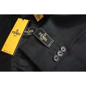 Fendi Dark Brown Wool 2 Pc Suit Jacket Pants 44R BRAND NEW